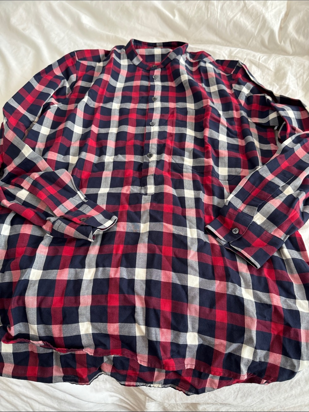 Barena Men's Plaid Button-Up Shirt - Red, Navy & WhiteSize 54 Or Us 44